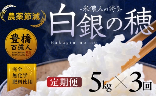 【定期便】米儂人の誇り 白銀の穂 5kg×3回 お米 おこめ 米 コメ kome 令和7年