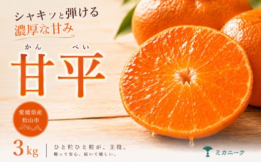 【急いで確保】 シャキッと果肉 【甘平】 3kg 愛媛県産 【2027年1月下旬頃から順次発送】 | みかん ミカン mikan 蜜柑 訳ありフルーツ 柑橘 果物 おすすめ 高級 お勧め 愛媛三大高級柑橘 ( 紅まどんな せとか 甘平 ) お取り寄せ ギフト 愛媛県 松山市
