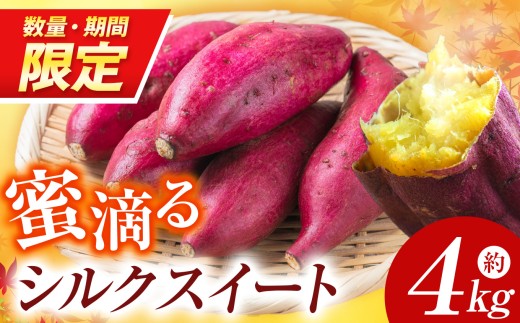 【先行予約】【数量・期間限定】 蜜滴るシルクスイート4キロ（栽培期間中は農薬・化学肥料不使用）| シルクスイート さつまいも 化学肥料不使用 蜜たっぷり 甘いさつまいも 自然栽培 山の恵み ぽりっぽファーム 奈良県 御杖村
