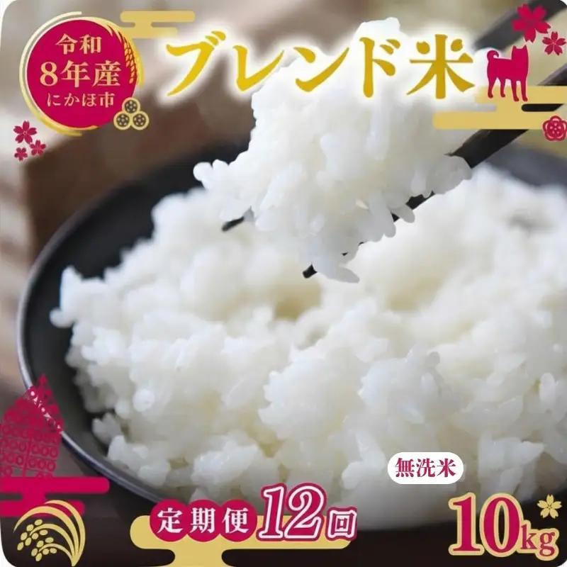 【先行予約 定期便12か月】無洗米 ブレンド米 10kg  令和8年度産 無洗米