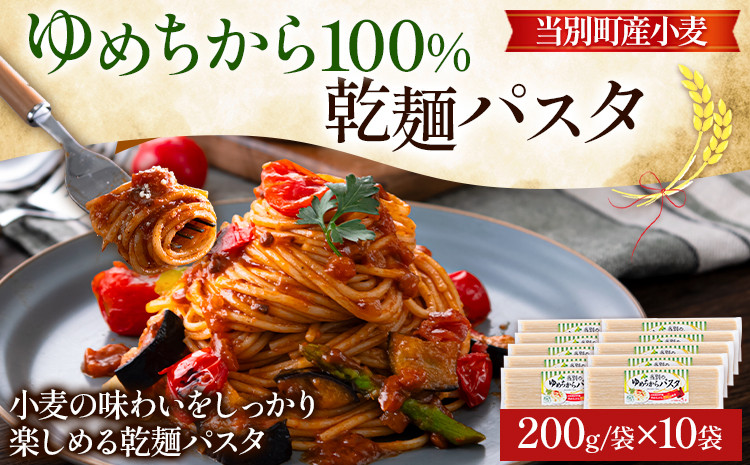 
[1-238] 　当別町産 小麦 ゆめちから 100%乾麵 パスタ 10本 JA北石狩農協協同組合 北海道 当別町 小麦 北海道産 トマトパスタ クリームパスタ 和風パスタ 乾麺 スパゲッティ
