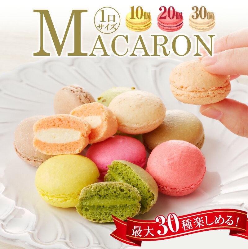 【ふるさと納税】【母の日】＼レビューキャンペーン対象／ マカロン【選べる個数（10個・20個・30個）】ひとくちサイズ 食べ比べ お菓子 スイーツ ギフト 手作り おやつ 焼き菓子 洋菓子 個包装 ティータイム 贈り物 冷凍 ご褒美 プレゼント お土産 ヨーロッパ菓子 送料無料