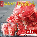 【ふるさと納税】＜はなが牛切り落とし 約1kg （約200gx5パック）＞ 牛肉 国産牛 炒め物 牛丼 煮込み 肉じゃか カレー プルコギ 焼肉 回鍋肉 晩御飯 夕食 パーティー おつまみ おかず 特産品 小分け ゆうぼく 愛媛県 西予市 【冷凍】『2か月以内に順次出荷』