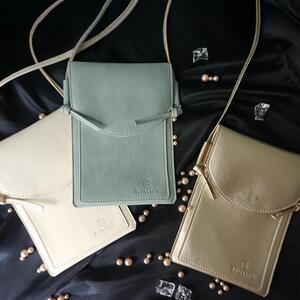 【職人手作り】　フタ付きスマホポシェット　マグネット　SMA1P（【カラー】 アイボリー、シャンパンゴールド、クリームイエロー、 ラベンダー、ライトブルー、ブラック）