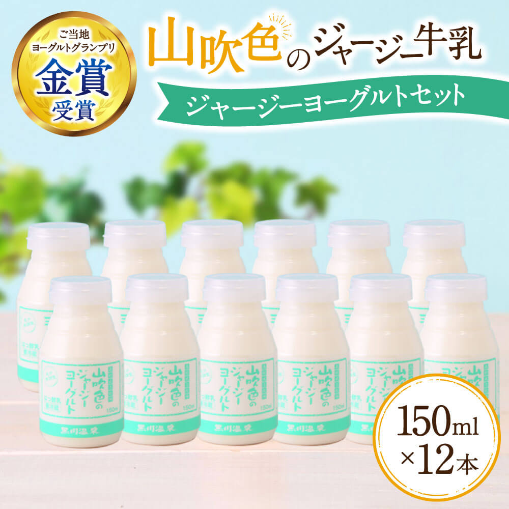 【ふるさと納税】 黒川温泉 山吹色のジャージーヨーグルト 飲むヨーグルト 150ml 12本 ヨーグルト ジャージーヨーグルト ジャージー牛乳 乳製品 乳飲料 健康 腸活 免疫力アップ 乳酸菌 ご当地牛乳グランプリ 最高金賞 ご当地 ギフト 山のいぶき 熊本 阿蘇 南小国 送料無料