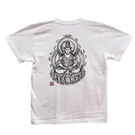 手描きTシャツ 仏画 大日如来 白 (半袖 Mサイズ)【1615072】