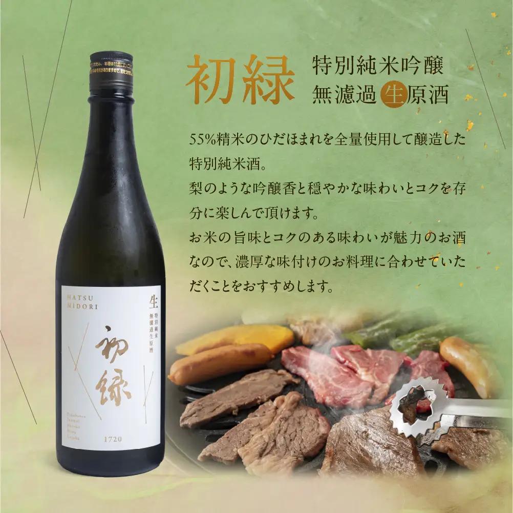 初緑 無濾過生原酒セット（純米吟醸無濾過生原酒:720ml ,特別純米無濾過生原酒:720ml【16-22】