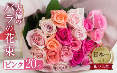 バラ 花束 大輪 ピンク 20本 (40cm) ブーケ ピンクミックス 薔薇 ローズ 生花 プレゼント 花 ギフト  植物 田原市 切り花 切花 12000円