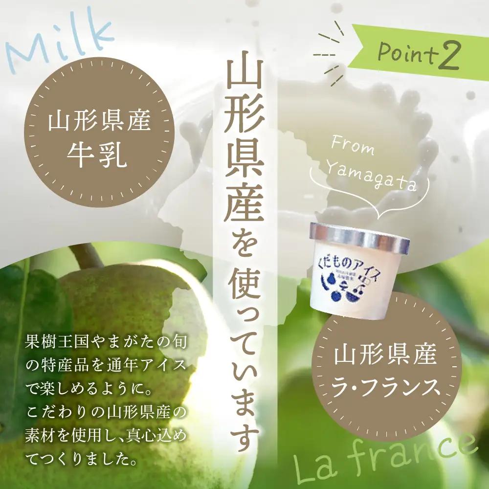 やまがたくだものアイス 人気 12個 セット ラフランス さくらんぼ