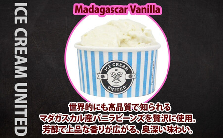 【 ICE CREAM UNITED 】マダガスカルバニラ 100ml × 4個 バニラ 濃厚 ジェラート 砂糖 アイス コク 濃厚 冷凍 冷凍庫 氷 イタリア デザート アイスクリームユナイテッド 