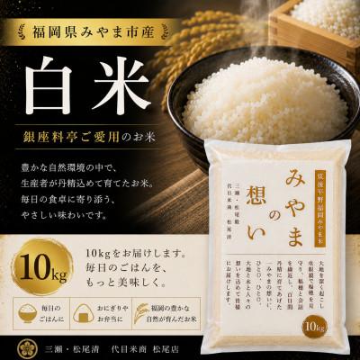 ふるさと納税 みやま市 福岡県みやま市産  白米10kg (10kg×1袋) 〜銀座の料亭 ご愛用のお米〜
