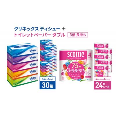 ふるさと納税 岩沼市 ティッシュ トイレットペーパー 日用品セット クリネックス スコッティ[No.5704-0887] |  | 01