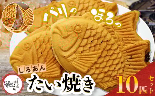 卵不使用 鯛焼き 白あん 10匹 セット | 江戸一たい焼き 鯛幸房 国領店 厳選素材 北海道産 手芒豆 白いんげん豆  いんげん 白いんげん てん菜 甜菜糖 砂糖大根 ビート 小麦 贈り物 ギフト 冷めても美味しい 皮薄め こだわり たいやき 白餡 冷凍 和菓子 菓子 焼菓子 スイーツ 食品 おやつ 調布 国領  東京