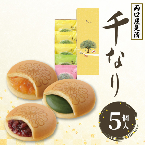 両口屋是清　千なり（5個入） 千なり どら焼き 手土産 お土産 土産 丹波大納言小豆 抹茶 林檎 りんご 慶事 お祝い 法事 法要 詰め合わせ お取り寄せ 瓢箪 豊臣秀吉 焼印 個包装 贈り物 老舗 お茶菓子［045R04］