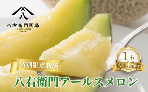  特別限定栽培 八右衛門アールスメロン 大玉1.8kg 1玉 （マスクメロン） 先行予約 メロン めろん 箱詰め フルーツ 果物 愛知県 田原市 6月 7月