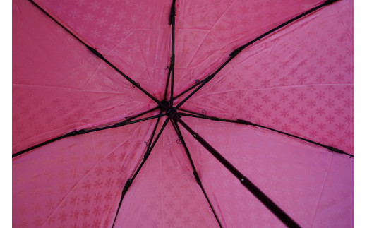 雪華模様の折り畳み傘（サイズ55cm）カラー：ピンク | 傘 かさ 折りたたみ傘 55センチ 雨具 メンズ レディース 兼用 雪の結晶 ピンク おしゃれ かわいい 雨 梅雨 贈答 贈り物 プレゼント 