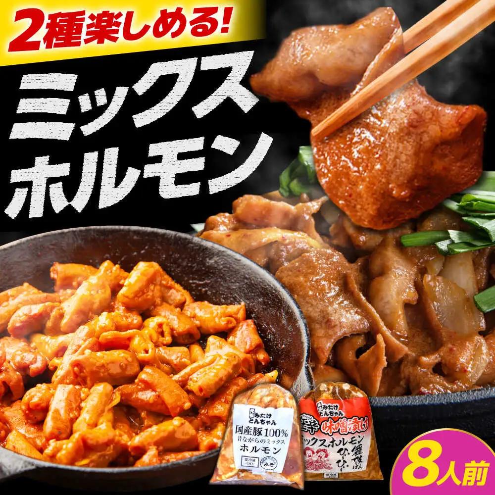 「元祖みたけとんちゃん」ミックスホルモン 2種セット（8人前）[AVAA051]ホルモン おすすめ