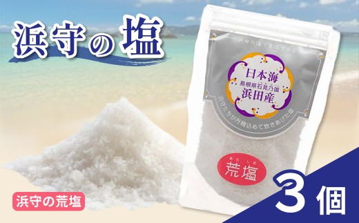 浜守の荒塩3個セット 塩 しお salt 調味料 天然 荒塩 料理 贈答 【210_0014】