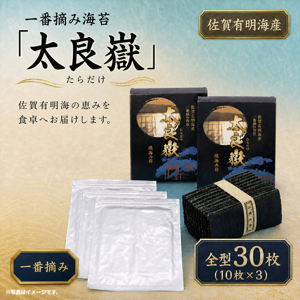 【ふるさと納税】佐賀県有明海産 一番摘み海苔「太良嶽」 海苔 焼き海苔 一番摘み 高級 パリパリ 全形 国産 有明 佐賀 佐賀県産 太良 太良町 こだわり ギフト 贈り物 贈答品 セット N190x1