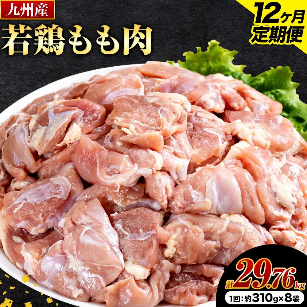 【12ヶ月定期便】 九州産若鶏もも肉 計29.76kg 310g×8袋 肉 お肉 鶏肉 若鶏 もも肉 唐揚げ てりやき チキンカレー 棒々鶏 煮物 国産 九州 熊本県 菊池市 送料無料《お申込み翌月から出荷》