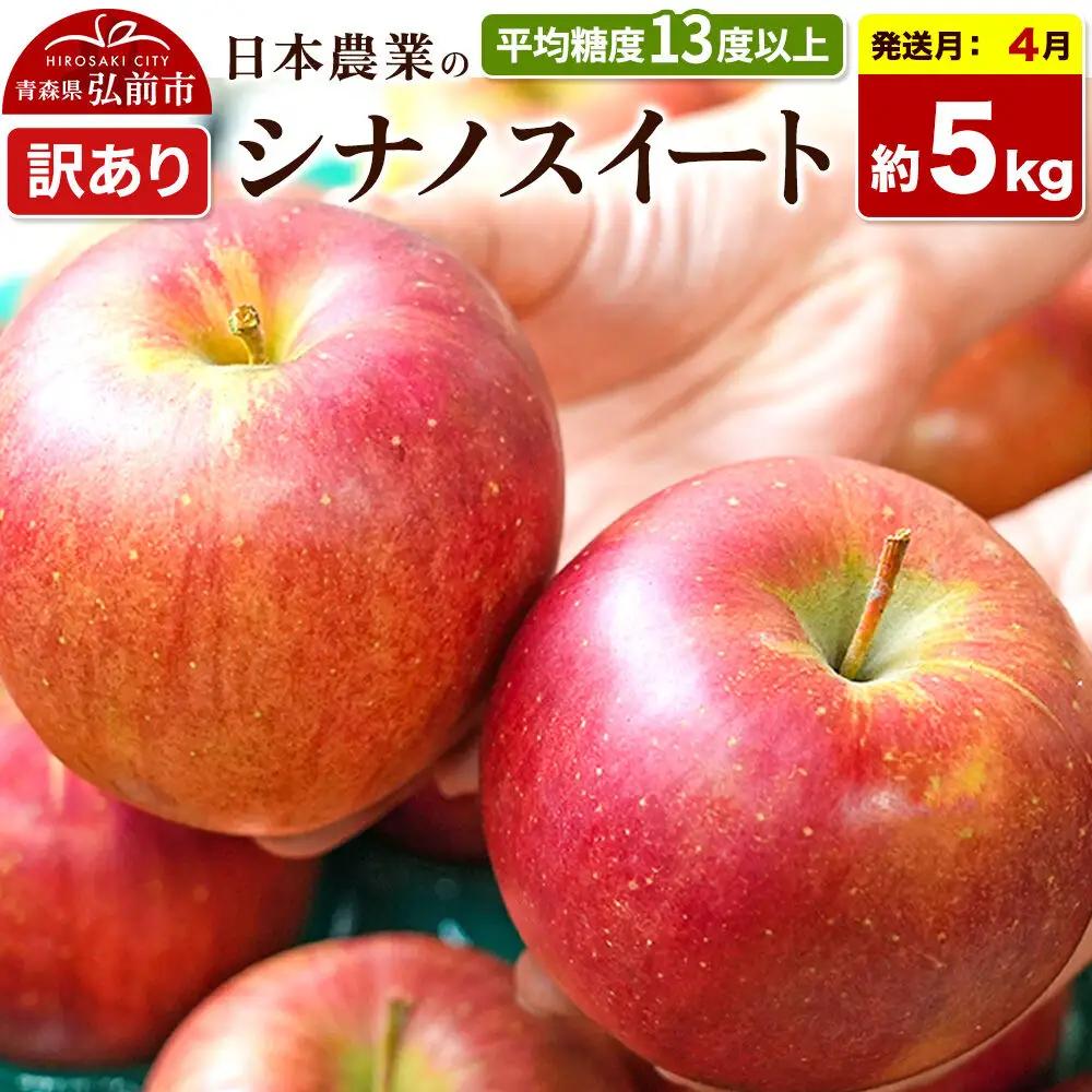 【27年4月クール便発送】りんご シナノスイート【訳あり】約5kg【CA貯蔵】平均糖度13度以上 青森県 弘前市 果物 フルーツ 林檎 リンゴ くだもの 不揃い 規格外
