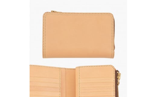 Wステッチ ショート財布 ナチュラル色 TSURANE 敬老の日 [0377]