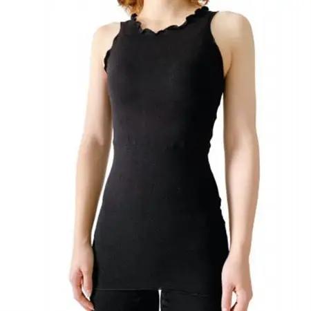 シルク100%タンクトップインナー【ブラック1枚】_装飾品・工芸品 女性・レディース 洋服 _【1490202】
