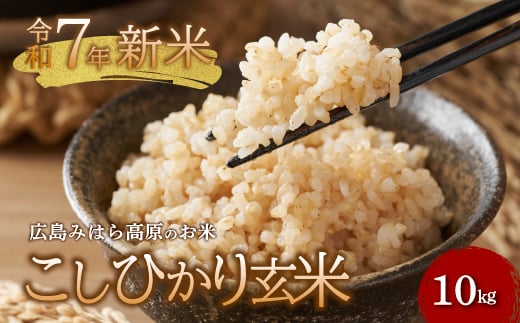 令和7年新米 コシヒカリ 玄米10kg お米 米 玄米 ごはん ご飯 広島県 三原市 220004