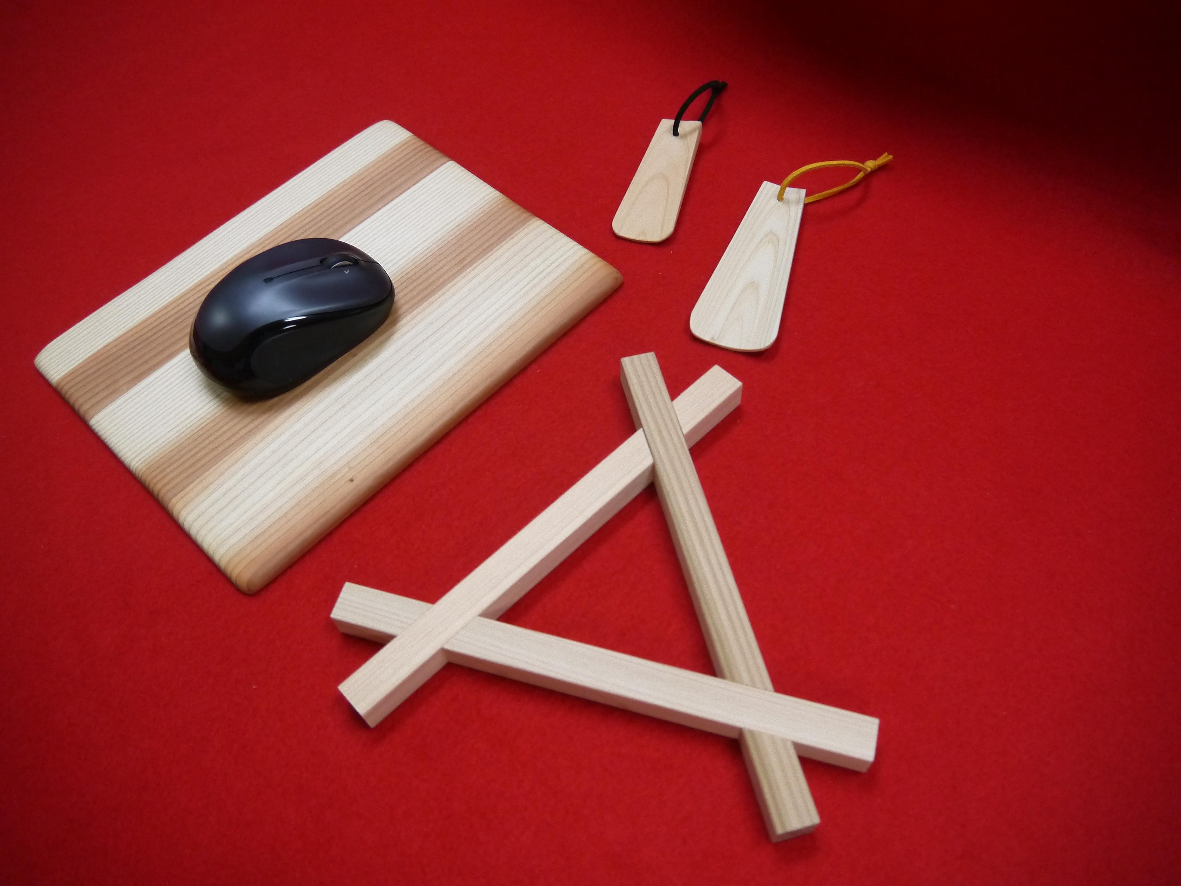 森の恵み☆【?眞栄の熊野杉の実用グッズ】マウスパッド・靴べら・鍋敷き　熊野の森を守ります♪【kmkn0120】