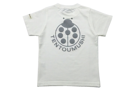 子ども用 半袖Tシャツ TENTOUMUSHI 再帰反射てんとう虫PT オフ白 100サイズ [0791]
