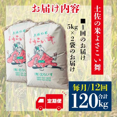 ふるさと納税 香南市 【米定期便】米10kg よさこい舞(12ヶ月) 合計120kg こしひかり Wkr-0075 |  | 03
