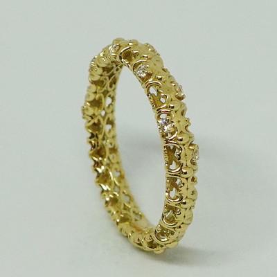 ふるさと納税 南アルプス市 ラボグロウンダイヤモンド ハーフエタニティ フローラルリング K18【9号】 |  | 01