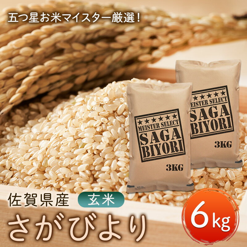 【ふるさと納税】玄米 さがびより 6kg (3kg×2袋) 五つ星お米マイスター厳選！ 米 お米 ※配送不可：離島