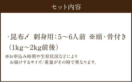 長崎の森で育てた『幻のクエ』昆布〆 刺身用  5～6人前 (1kg～2kg前後) ／ 魚 海鮮 魚介類 高級魚 クエ  刺身 刺し身 頭付き 長崎県 長崎市