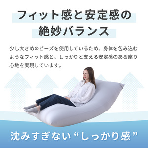 【セピア】ソファにもベッドにも◎軽量＆万能ビーズクッション｜ハッピーレギュラー / 椅子 インテリア 雑貨 クッション しっかり生地 少し固め カラバリ リラックス 手作り 国産 [aw055-e00