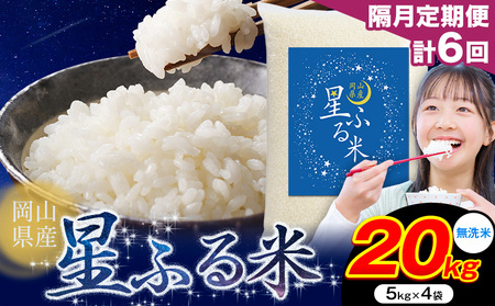 【隔月定期便 計6回】無洗米星ふる米 20kg 無洗 mt