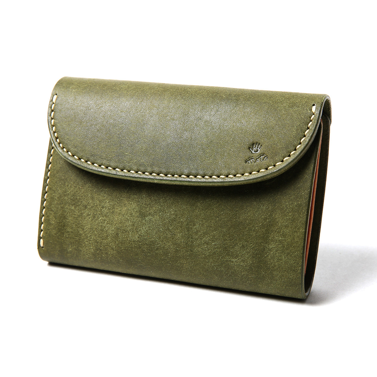 
ＭＯＴＯマットバケッタ三つ折りミドルウォレット（GREEN）本池秀夫監修 LEATHER & SILVER MOTO
