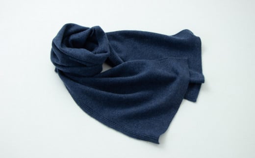 【期間限定(12/26～3/31)寄附額】【UTOカシミヤ】天使のマフラー〈インディゴ〉カシミヤ 100% 岩手県 北上市 H0129
