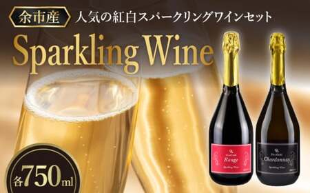 特別なおもてなしに スパークリング ワイン 紅白セット 750ml  ×各1本 オチガビワイナリー 北海道 余市町産 飲み比べ ぶどう アルコール お酒 濃厚 フレッシュ 飲みやすい ギフト お祝い パーティー お取り寄せ _Y012-0101