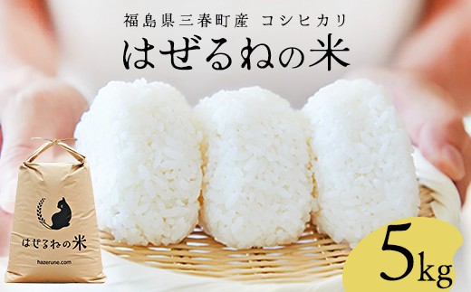 【先行予約】【令和8年産】三春町産コシヒカリ5kg　＜はぜるねの米＞　【07521-0180】　