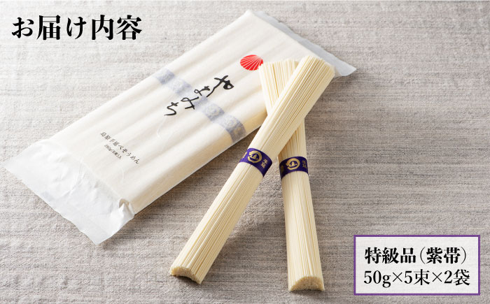 島原手延そうめん 山道そうめん 特級品 50g×5束×2袋 / そうめん 素麺 麺 乾麺 / 南島原市 / そうめんの山道 [SDC004]