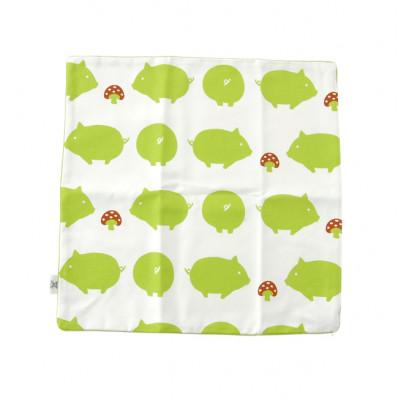 ふるさと納税 忠岡町 nordic+japan　クッションカバー 45×45cm 用 ブタ・グリーン |  | 01