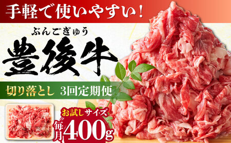 【全3回定期便】【お試しにピッタリ！】 おおいた豊後牛 牛肉 切り落とし 400g 牛肉切り落とし 豊後牛 [AREI038]
