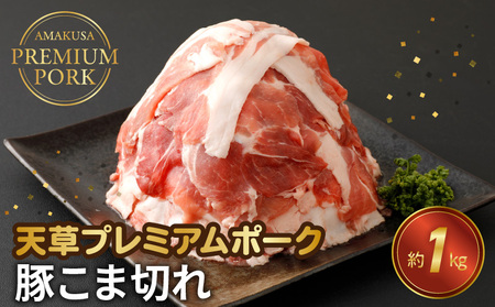 S058-026_天草プレミアムポーク 豚こま切れ 約1kg(約500g×2パック)