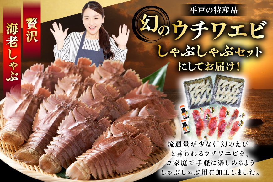 うちわえび エビ 海老 刺身 しゃぶしゃぶ 海鮮 6回 定期便 ウチワエビ刺身 約400g・ウチワエビ半身 約400g セット 総計4.8kg [ひばり 長崎県 平戸市 hr42bgy420357] 