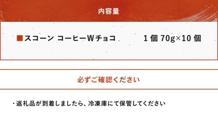 発酵バター香る濃厚リッチな生クリーム スコーン (コーヒーＷチョコ) 10個セット 手作り お菓子 おやつ ギフト 焼き菓子 スイーツ 大分県産 九州産 中津市 国産 熨斗対応可