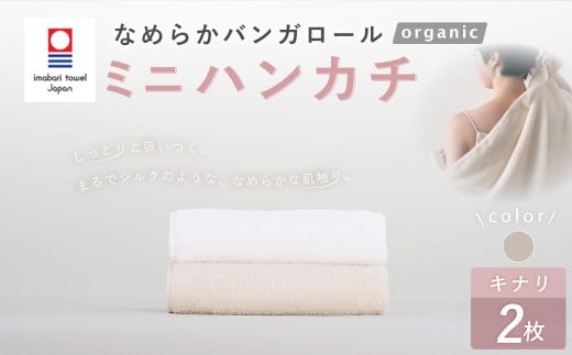 【キナリ】 【今治タオルブランド認定】 なめらかバンガロールorganic ミニハンカチ 2枚セット 25cm×25cm ハンカチ ハンドタオル ハンカチーフ 綿100% コットン タージマハールオーガニック セット 大阪府 阪南市
