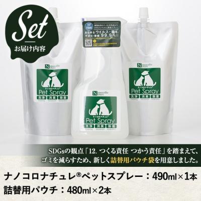 ふるさと納税 いちき串木野市 ナノコロナチュレ ペットスプレー&詰替用セット(詰替え2回分) |  | 01