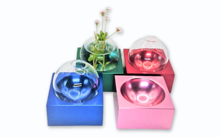 アルミ一輪挿し（一連）レッド　おしゃれ　お花　フラワーベース　花瓶　シンプル　４色展開