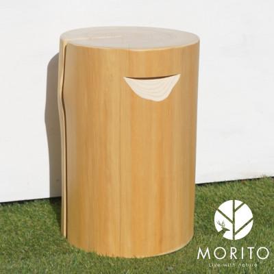 ふるさと納税 名張市 MORITO　森の丸太スツール【ヒノキ持ち手付き/磨き丸太仕上げ】[53940512]